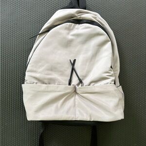 All Saints gray satin backpack